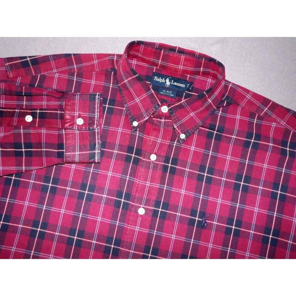 Polo Ralph Lauren BLAKE Long Sleeved Plaid Button Up Shirt Men's XL